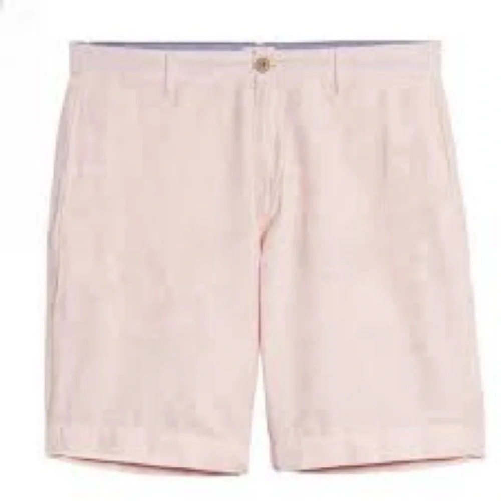 NWT Faherty Men’s Malibu Chino Summer Pink Linen 9” Inseam Shorts Size: 36